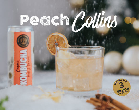 Recipe: Peach Collins Kombucha Cocktail