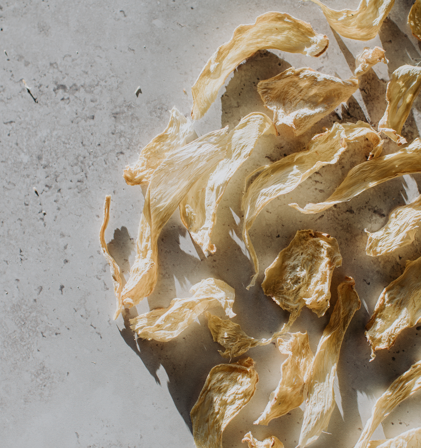 dehydrate ginger slices, thinly sliced, add to boiling water to created a hot refreshing drink perfect to warm up your digestive stsyem