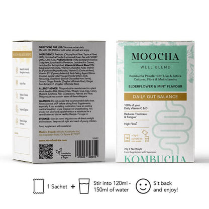 Moocha Well Blend - Elderflower & Mint Kombucha Powder