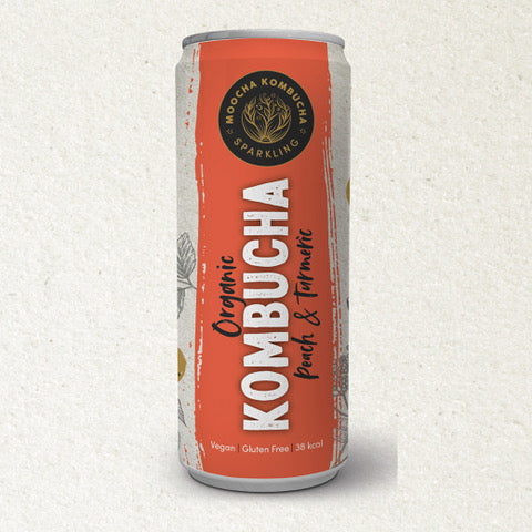 Peach & Turmeric Flavour Canned Kombucha