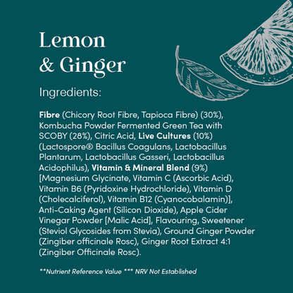 Moocha Well Blend - Lemon & Ginger Kombucha Powder
