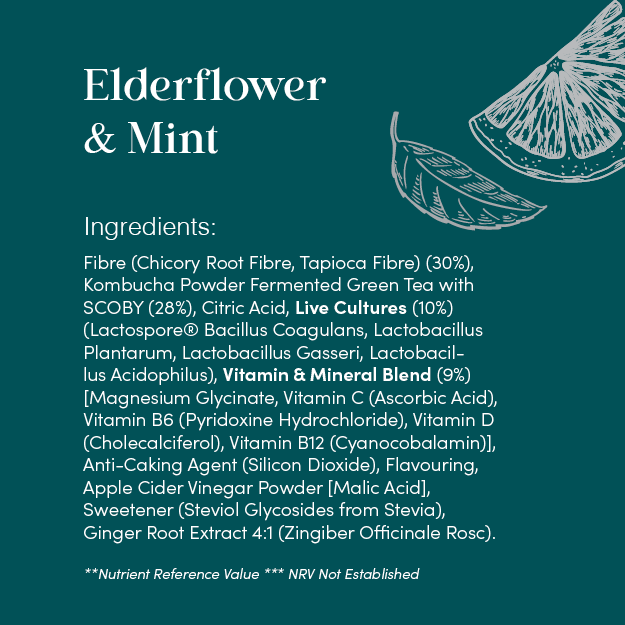Moocha Well Blend - Elderflower & Mint Kombucha Powder