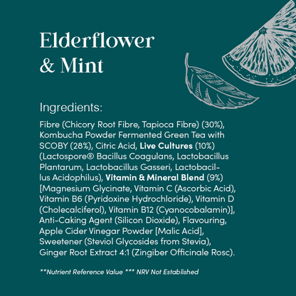 Moocha Well Blend - Elderflower & Mint Kombucha Powder