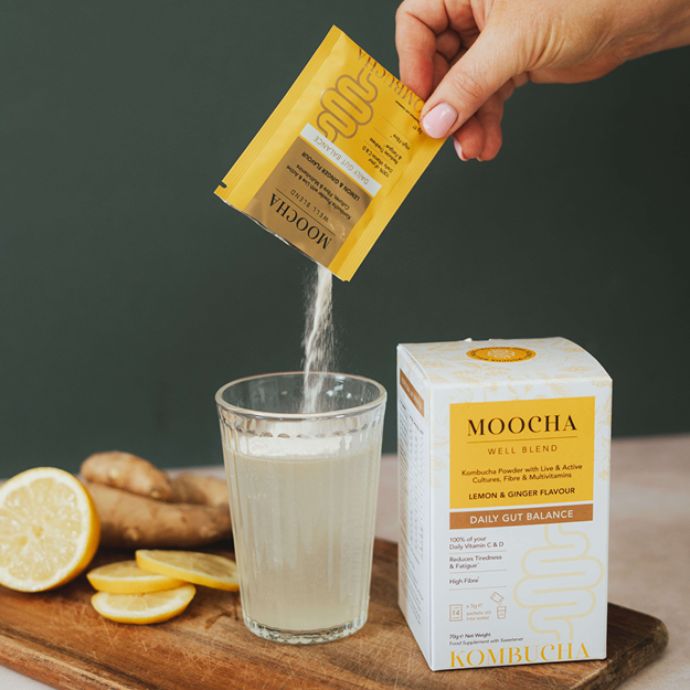 Moocha Well Blend - Lemon & Ginger Kombucha Powder